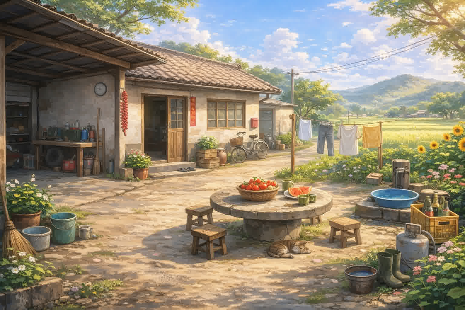 回家的路 — 家乡院子场景CG